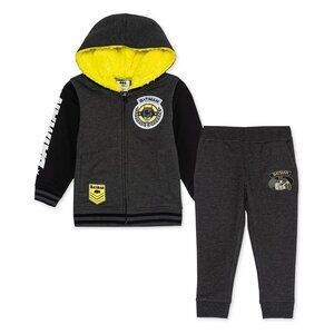DC Comics Toddler Boys 2-Piece Batman Hoodie and Joggers Outfit, Gray, Size 2